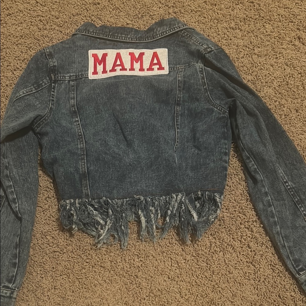 Denim Jacket with 'MAMA' Patch